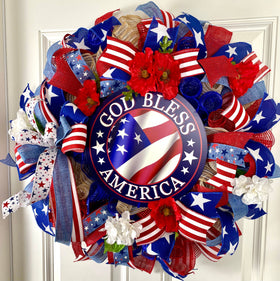 Patriotic Poppy Wreath