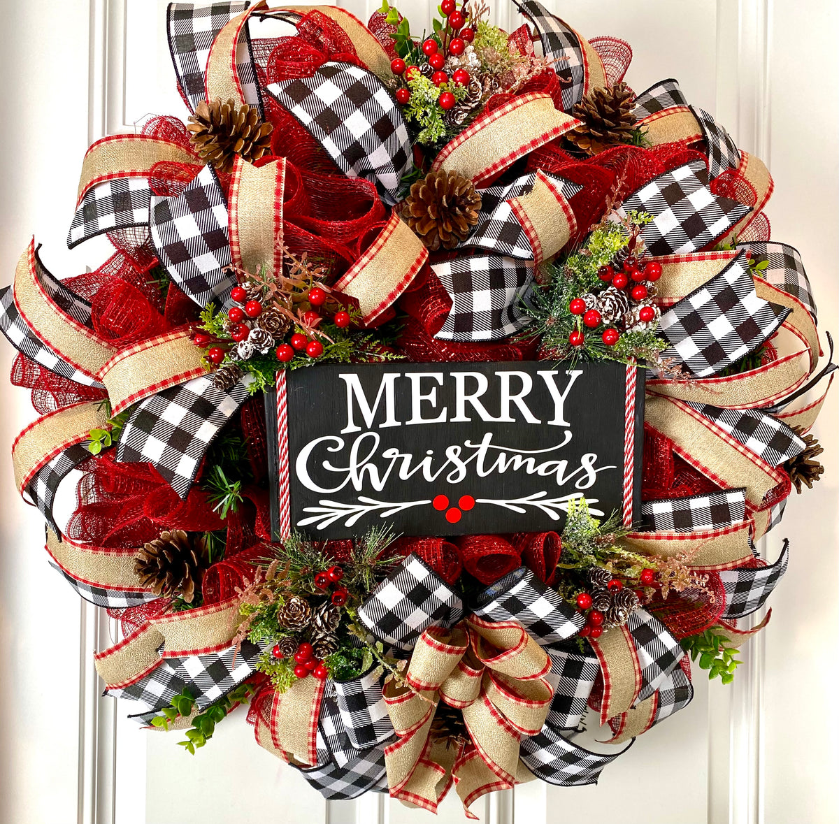 Classic Buffalo Plaid Christmas Wreath