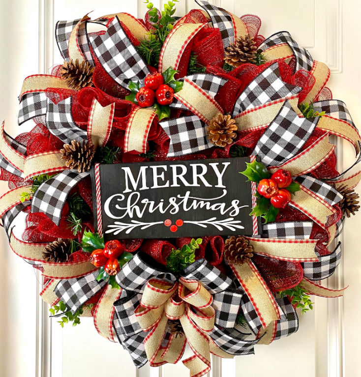 Classic Buffalo Plaid Christmas Wreath