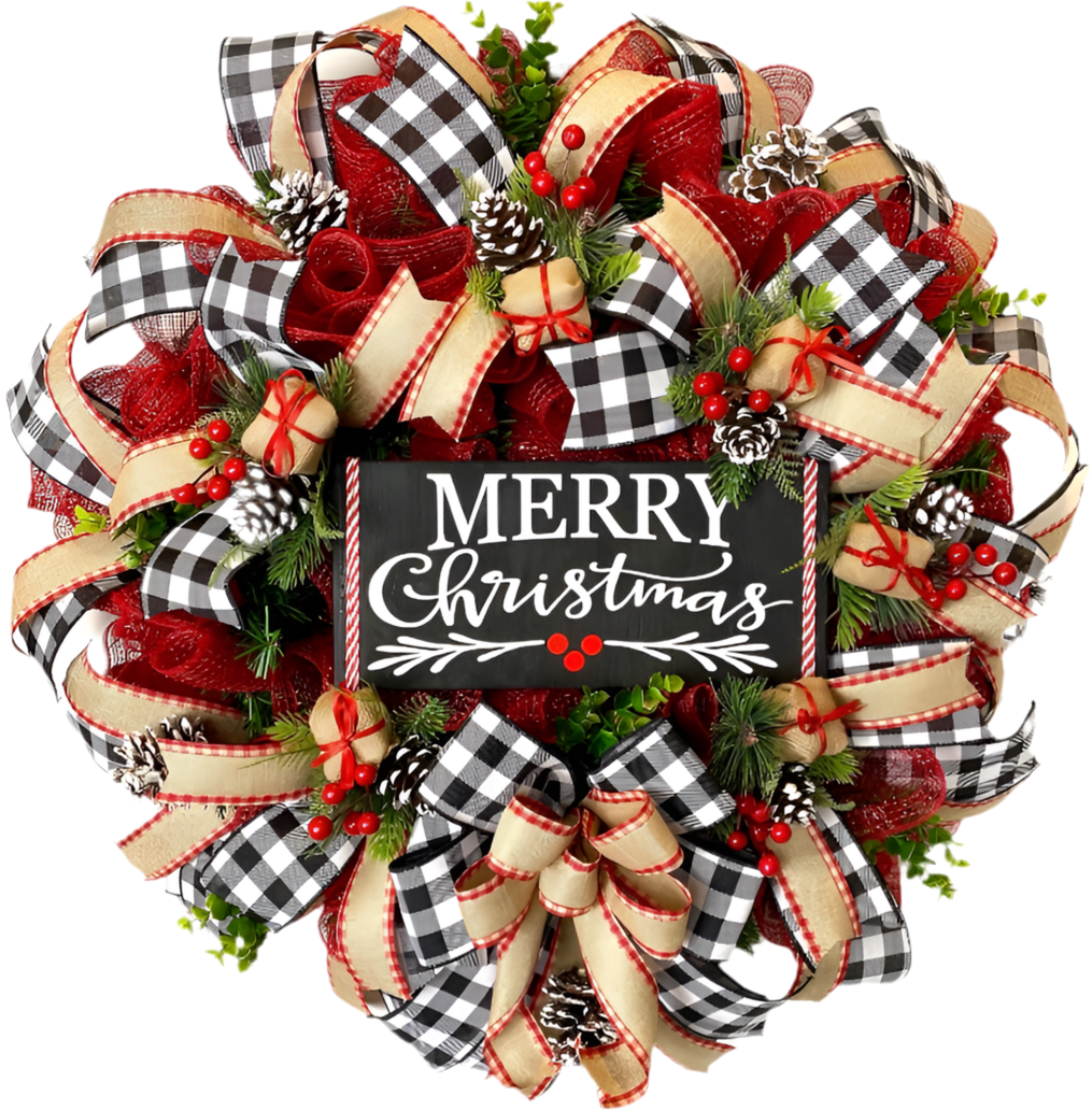 Classic Buffalo Plaid Christmas Wreath