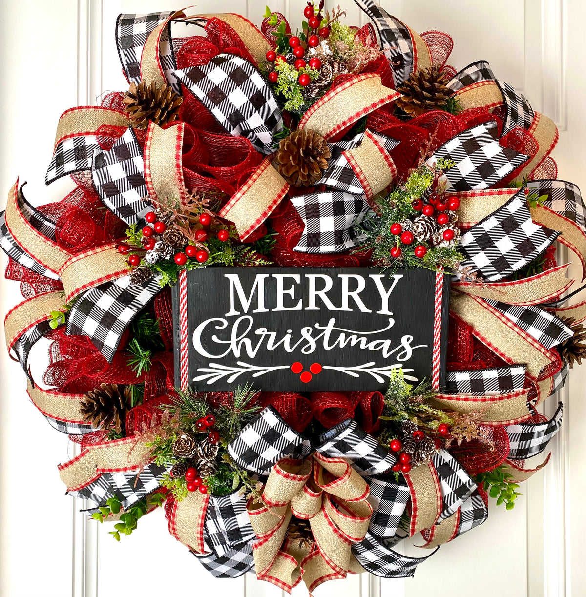 Classic Buffalo Plaid Christmas Wreath