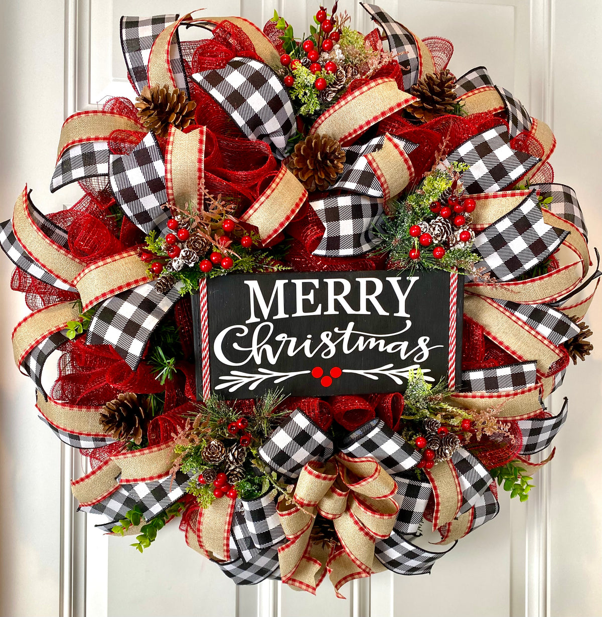 Classic Buffalo Plaid Christmas Wreath