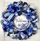 Blue and White Hydrangea Wreath