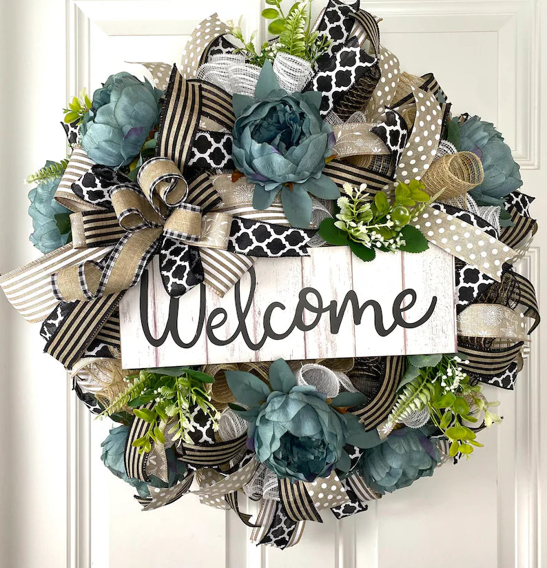 Deluxe Peony Wreath  / Everyday Wreath with color options