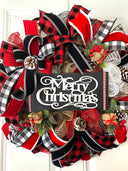 Buffalo Check Merry Christmas Wreath