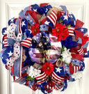 Patriotic Hydrangea Poppy Wreath