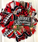 Buffalo Check Merry Christmas Wreath