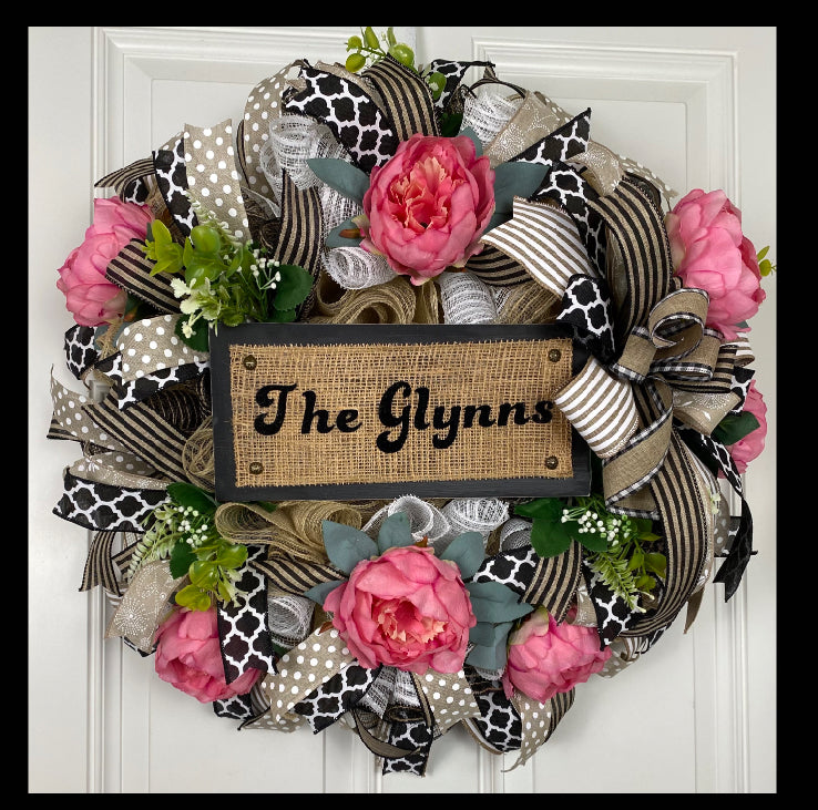 Deluxe Peony Wreath / Everyday Wreath with color options – The
