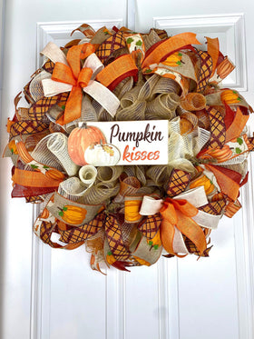 Pumpkin Kisses Fall Wreath