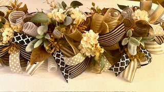Fall Hydrangea & Lambs Ear Garland - Autumn Home Decor