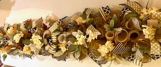 Fall Hydrangea & Lambs Ear Garland - Autumn Home Decor