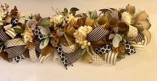 Fall Hydrangea & Lambs Ear Garland - Autumn Home Decor
