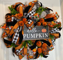 Buffalo Check Pumpkin Wreath