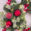 Lighted Peppermint Christmas Ornament Wreath