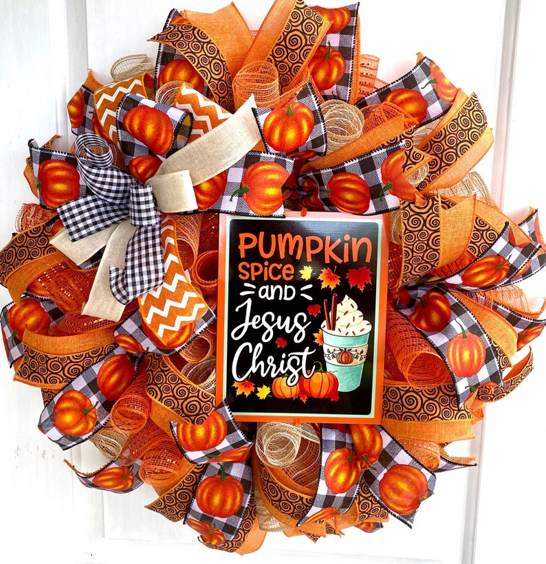 Pumpkin Spice Jesus Christ Wreath