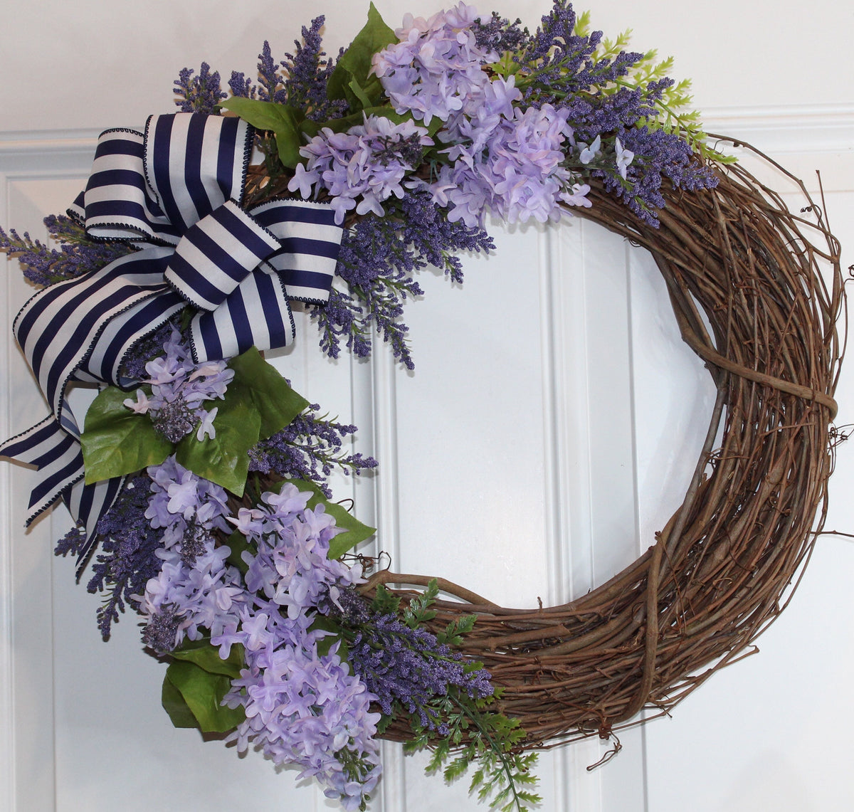 Lilac Lavender Grapevine Wreath: Summer Front Door Decor