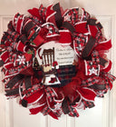 Christmas in Heaven Wreath: Buffalo Check Deco Mesh, Memorial Wreath