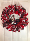 Christmas in Heaven Wreath: Buffalo Check Deco Mesh, Memorial Wreath