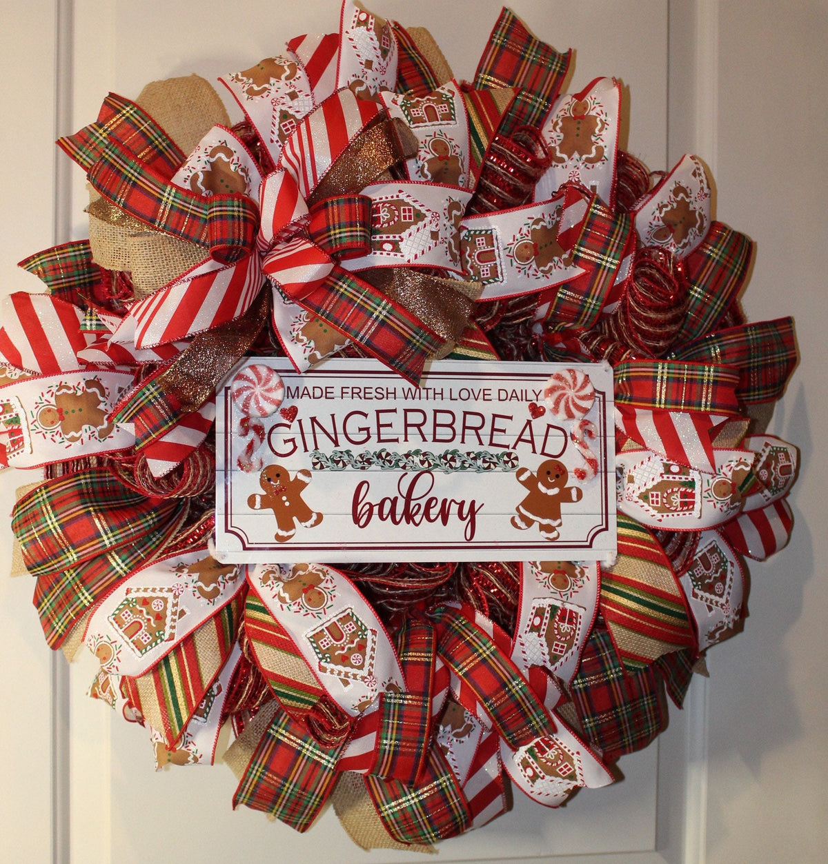Gingerbread Wreath, Christmas Wreath, Holiday Decor