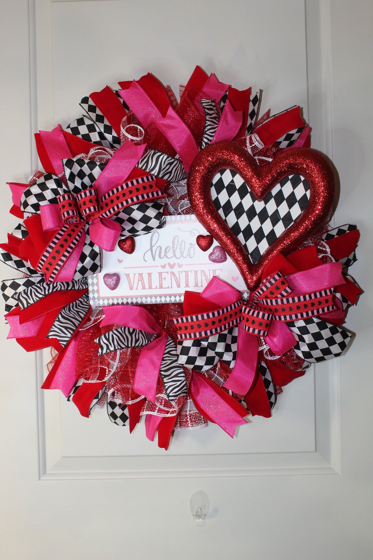 Valentine Wreaths, Valentines Day Wreaths, Heart Wreath, Harlequin Valentine Heart