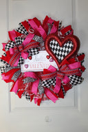 Valentine Wreaths, Valentines Day Wreaths, Heart Wreath, Harlequin Valentine Heart