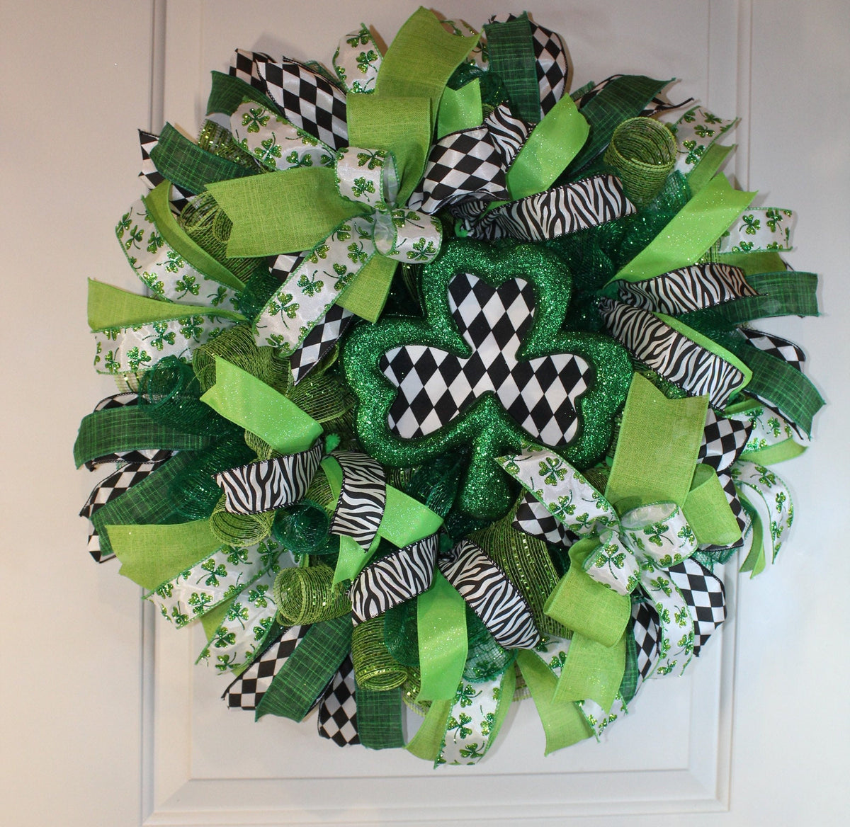 Harlequin Shamrock Wreath for St Patrick’s Day