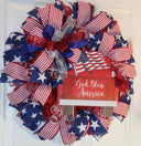 Patriotic Red Truck Wreath