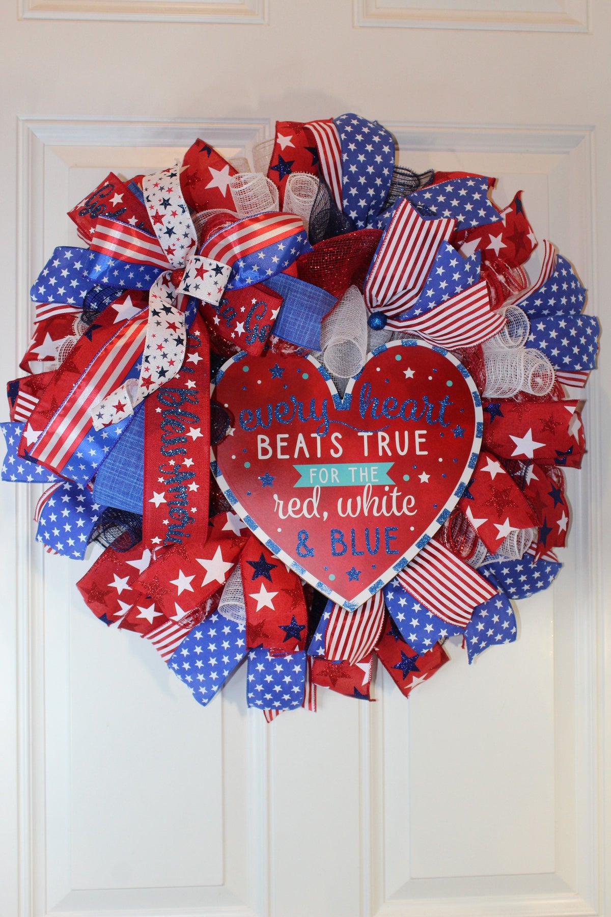 Patriotic Wreath, Flag Wreath, Fourth of July Wreath, Deluxe Flag Wreath, Red White and Blue Wreath, summer wreath