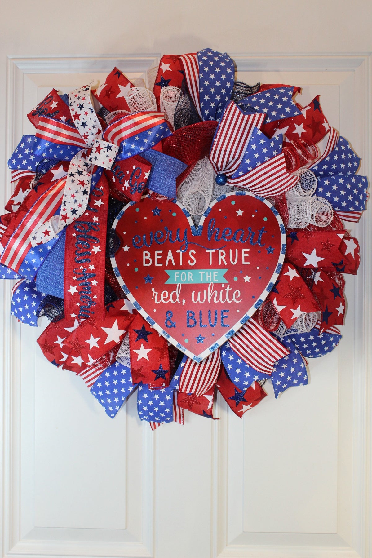 Patriotic Wreath, Flag Wreath, Fourth of July Wreath, Deluxe Flag Wreath, Red White and Blue Wreath, summer wreath