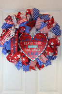 Patriotic Wreath, Flag Wreath, Fourth of July Wreath, Deluxe Flag Wreath, Red White and Blue Wreath, summer wreath