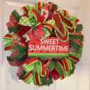 Flip Flop Summer Watermelon Wreath, Front Door Wreath, Kitchen Wreath, Spring Wreath, Boho