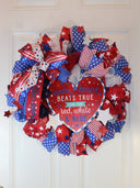 Patriotic Wreath, Flag Wreath, Fourth of July Wreath, Deluxe Flag Wreath, Red White and Blue Wreath, summer wreath