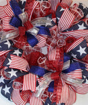 Glittered Patriotic Wreath: Americana Flag Decor, 4th of July