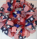 Glittered Patriotic Wreath: Americana Flag Decor, 4th of July