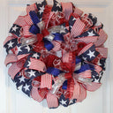 Glittered Patriotic Wreath: Americana Flag Decor, 4th of July