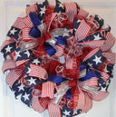 Glittered Patriotic Wreath: Americana Flag Decor, 4th of July