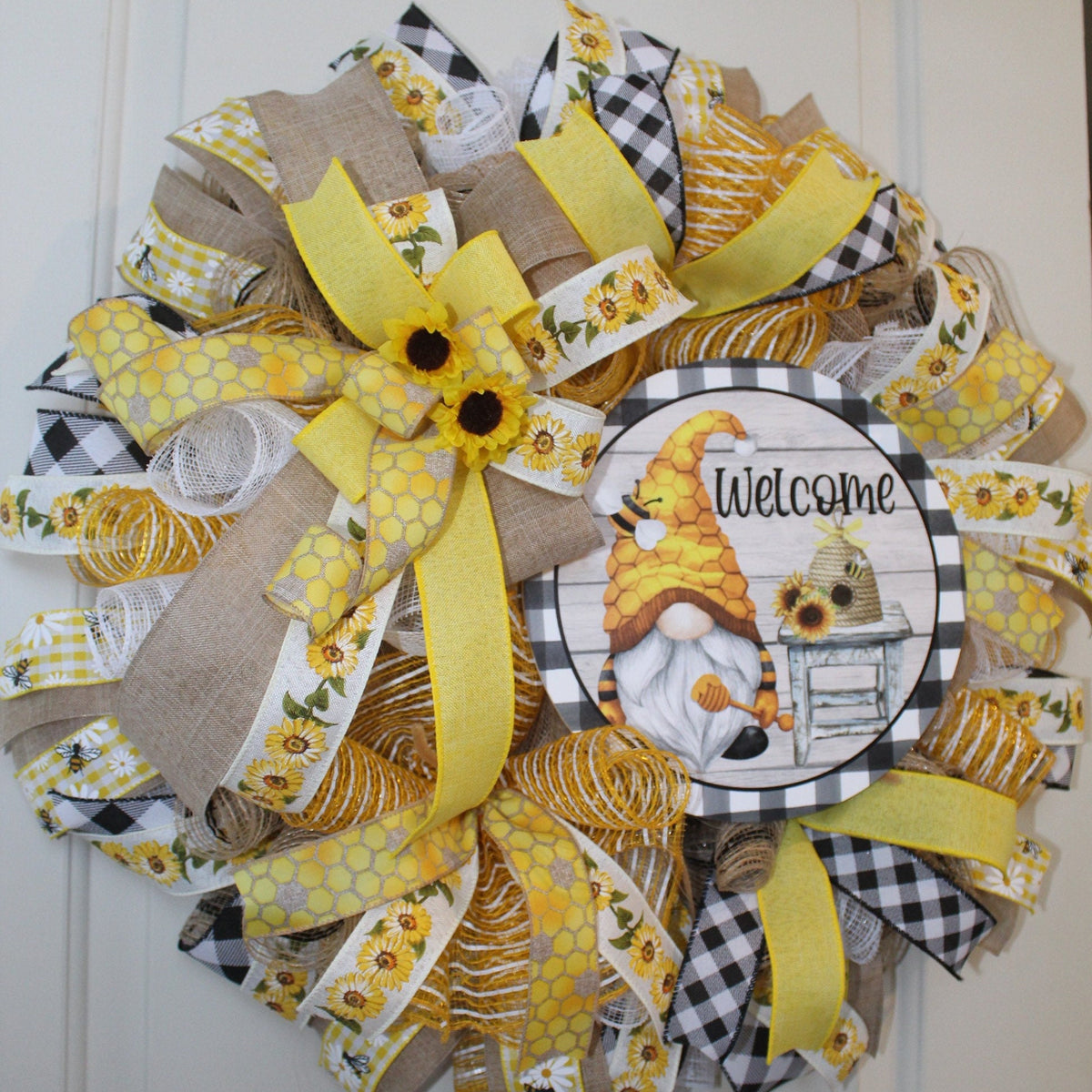 Gnome Bee Wreath for Summer