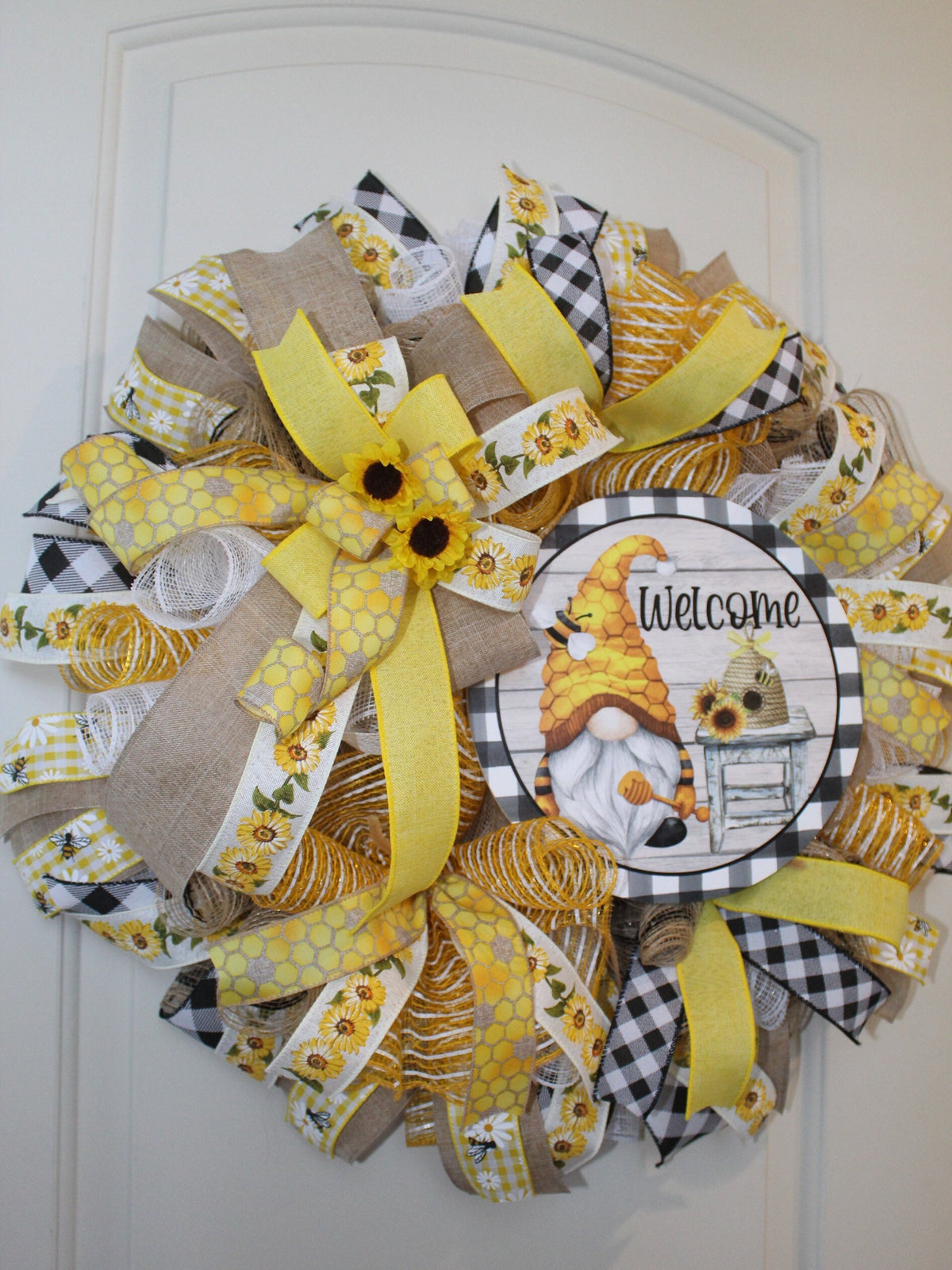 Gnome Bee Wreath for Summer