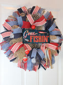 Fishing Wreath, Sports Decor, Gift for Dad