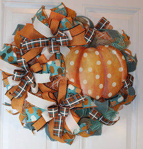 Teal Pumpkin Wreath