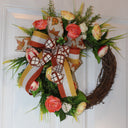 Floral Grapevine Wreath: Fall Thanksgiving Halloween Front Door Decor
