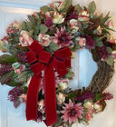 Burgundy Dahlia Berry Floral Wreath