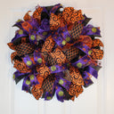 Glitzy Halloween Wreath / Purple Orange Black Wreath