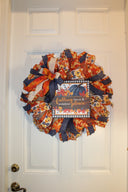 Fall Wreath, Farmhouse Pumpkin, Blue And Orange, Autumn Harvest Party, Thanksgiving Porch Decor
