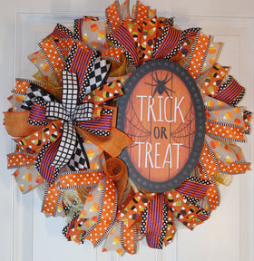 Candy Corn Wreath,  Halloween Decor