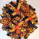 Halloween, Pumpkin Wreath, Fall wreath for front door, Double Doors Orange and black