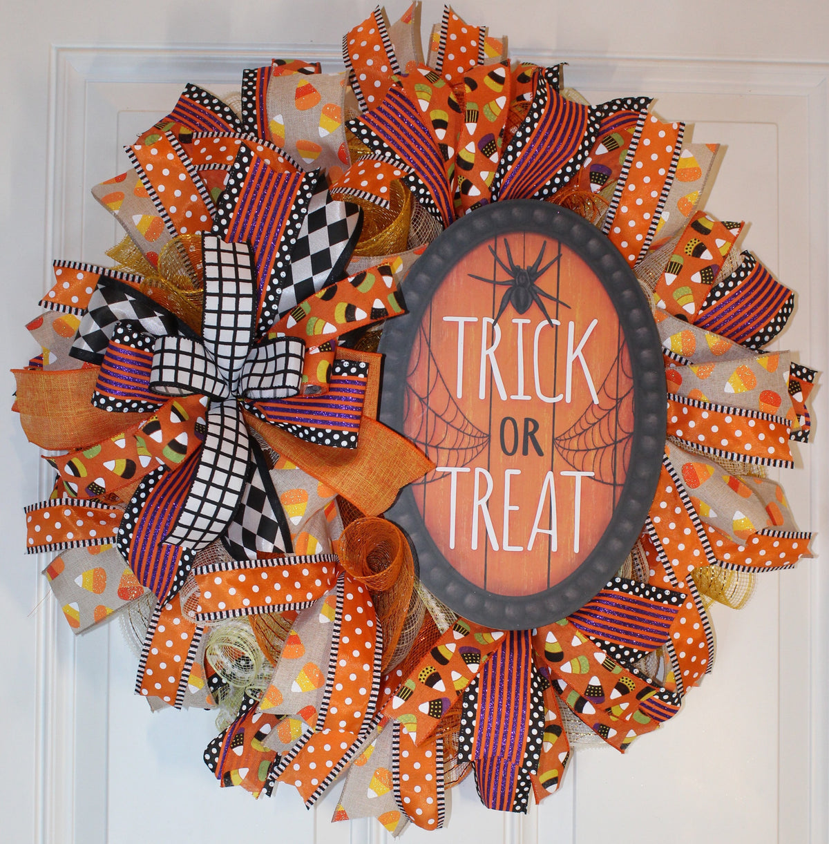 Candy Corn Wreath,  Halloween Decor