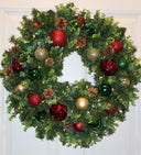 Lighted Christmas Ornament Wreath