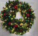 Lighted Christmas Ornament Wreath