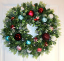 Lighted Christmas Wreath, Ornament Wreath, Winter Porch Decor, Candy Land